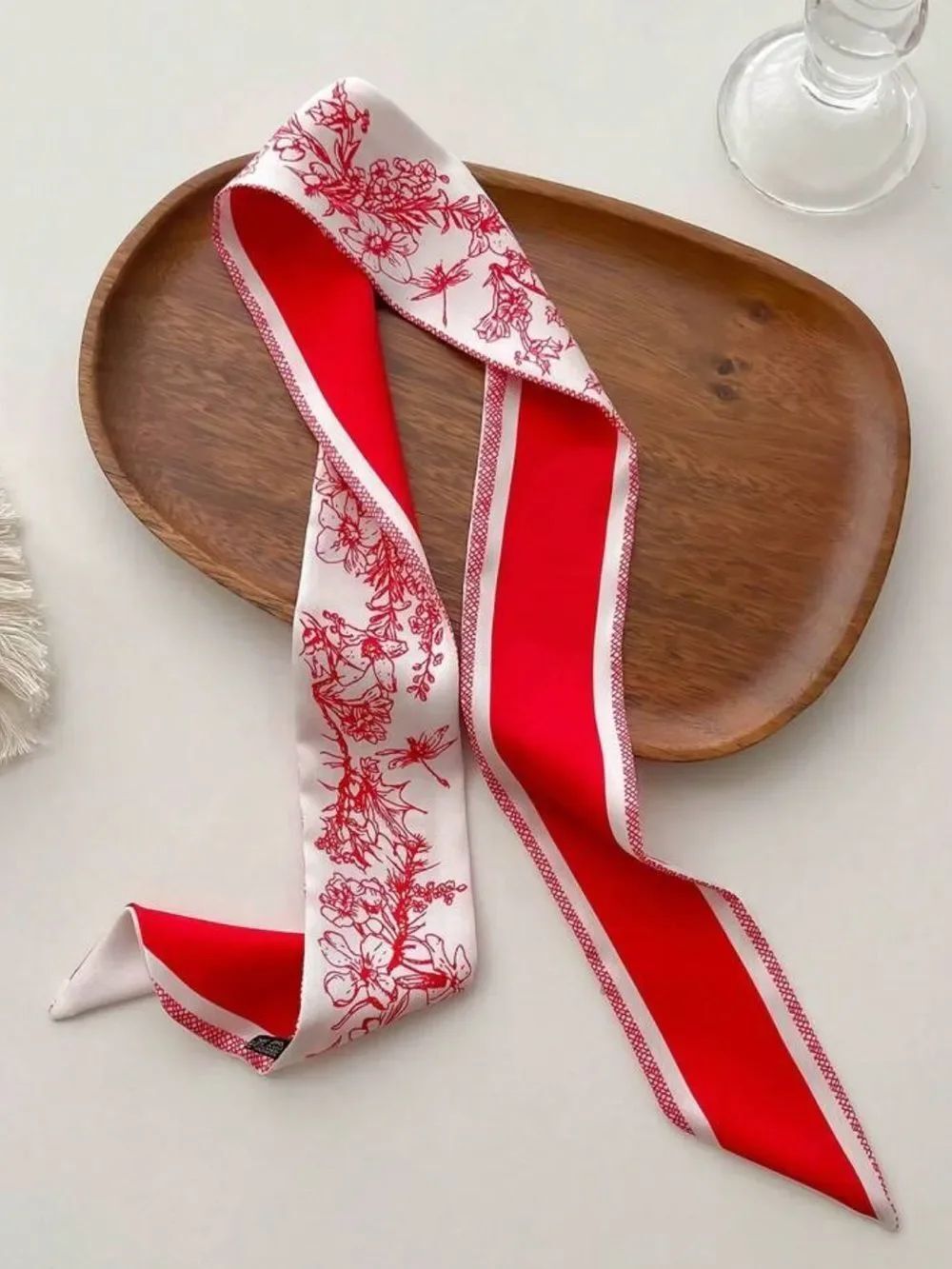 Red Floral Scarf M1590